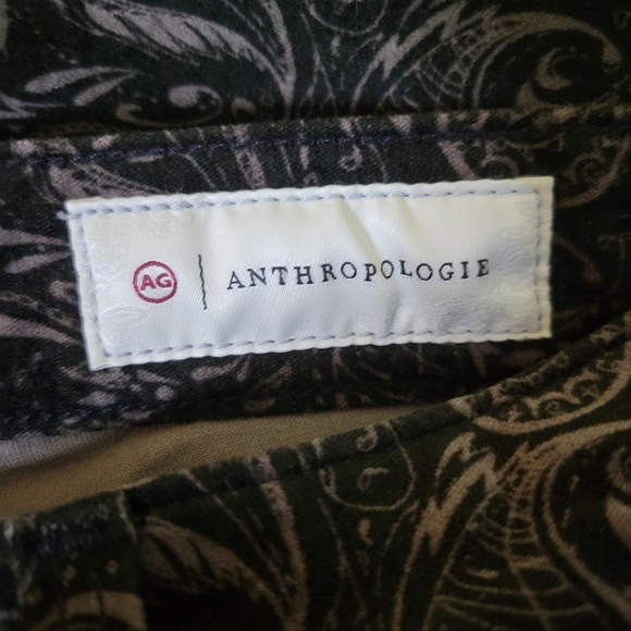 AG x Anthropologie High Rise Stevie Ankle Paisley Velvet Jeans Size 26 - Picture 2 of 7